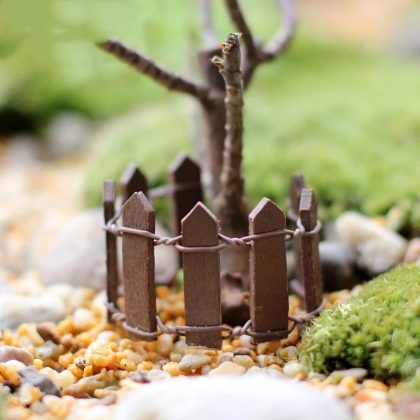 Miniature Garden Fence Decoration Wood DIY Fairy Accessories